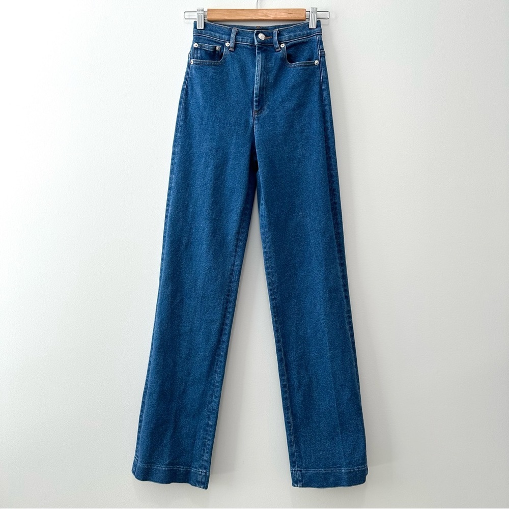 A.P.C. Spring High Rise Straight Leg Jeans Blue Denim Sz 24 - Picture 3 of 16